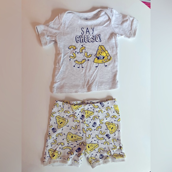 George • Macaroni and Cheese Pajama Short Set 12 - 18 months Summer PJs - Picture 1 of 4